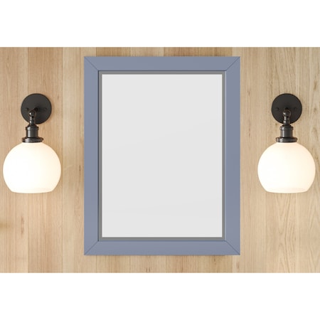 Jeffrey Alexander 22In. W X 1In. D X 28In. H Blue Steel Cade Mirror MIR2CAD-22-BS